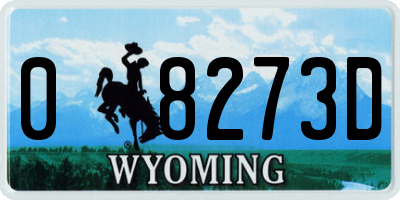 WY license plate 08273D