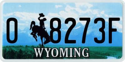 WY license plate 08273F