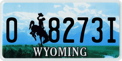 WY license plate 08273I