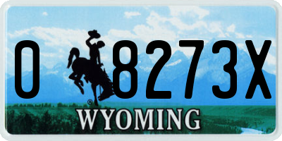 WY license plate 08273X