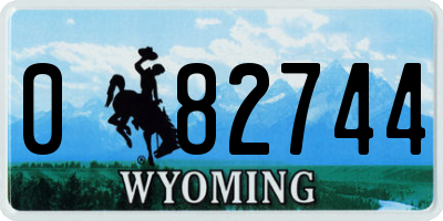 WY license plate 082744