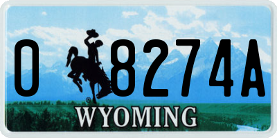 WY license plate 08274A