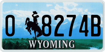 WY license plate 08274B