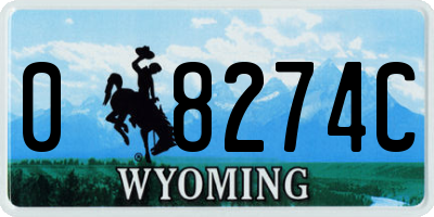 WY license plate 08274C