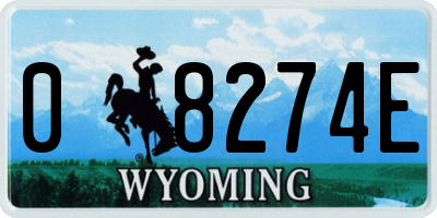 WY license plate 08274E