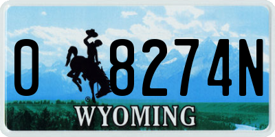 WY license plate 08274N
