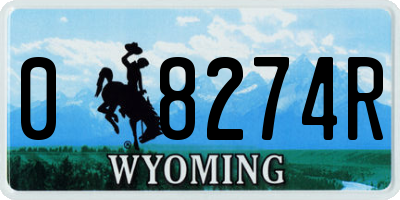 WY license plate 08274R