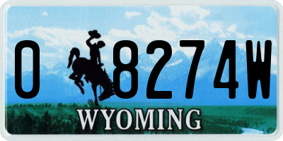 WY license plate 08274W