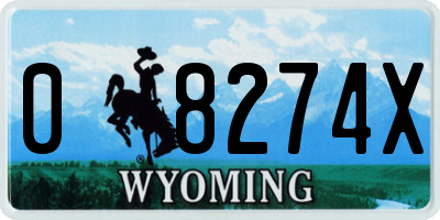 WY license plate 08274X