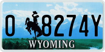WY license plate 08274Y