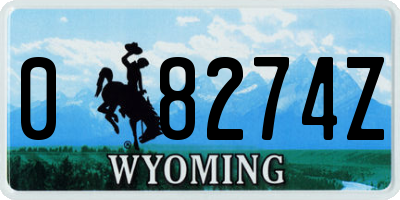 WY license plate 08274Z