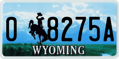 WY license plate 08275A