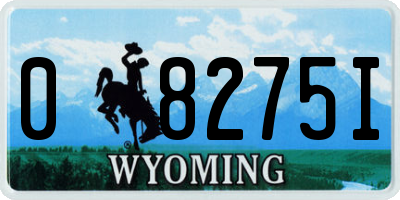 WY license plate 08275I