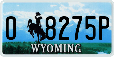 WY license plate 08275P
