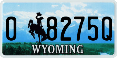 WY license plate 08275Q