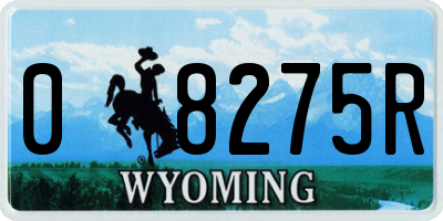 WY license plate 08275R