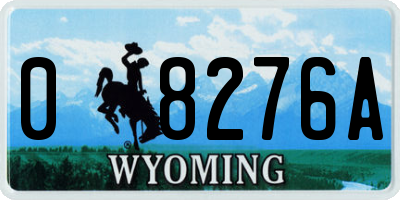 WY license plate 08276A