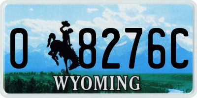 WY license plate 08276C