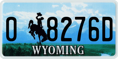 WY license plate 08276D