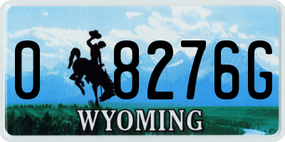 WY license plate 08276G