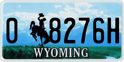 WY license plate 08276H