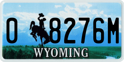WY license plate 08276M