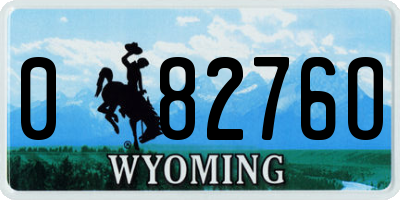 WY license plate 08276O