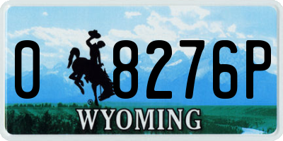 WY license plate 08276P
