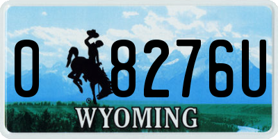 WY license plate 08276U