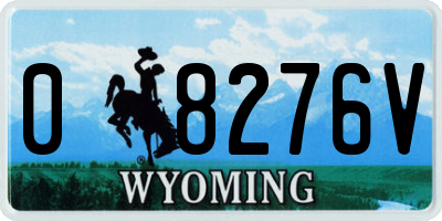 WY license plate 08276V