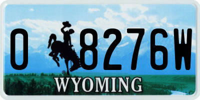 WY license plate 08276W