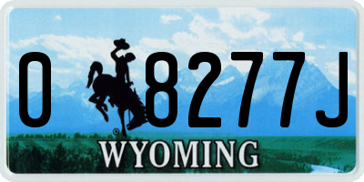 WY license plate 08277J