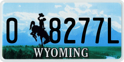 WY license plate 08277L