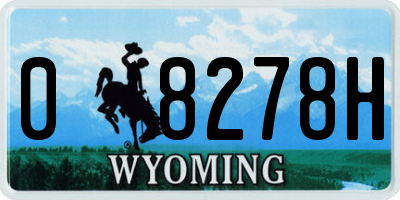 WY license plate 08278H