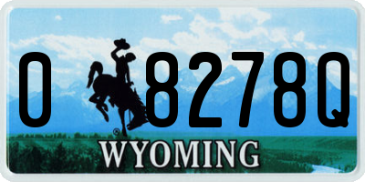 WY license plate 08278Q