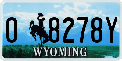 WY license plate 08278Y