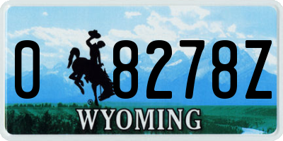 WY license plate 08278Z