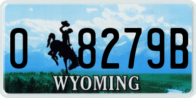 WY license plate 08279B
