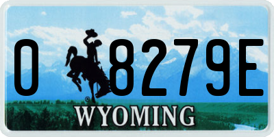 WY license plate 08279E