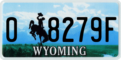 WY license plate 08279F