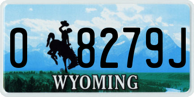 WY license plate 08279J