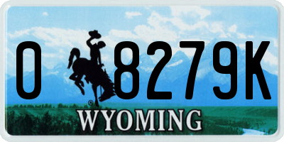WY license plate 08279K
