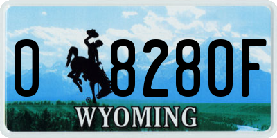 WY license plate 08280F
