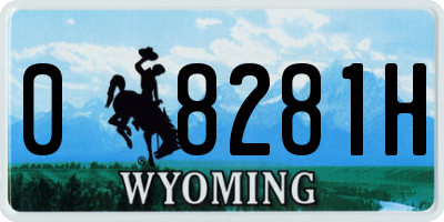 WY license plate 08281H
