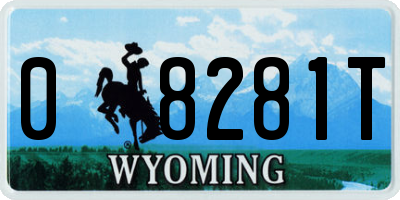 WY license plate 08281T