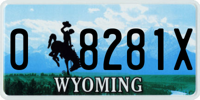 WY license plate 08281X