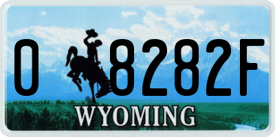 WY license plate 08282F