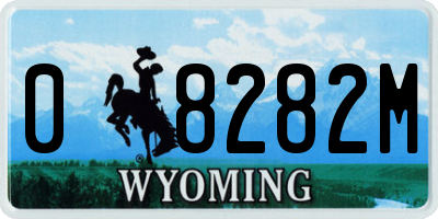 WY license plate 08282M