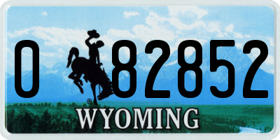 WY license plate 082852