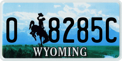WY license plate 08285C